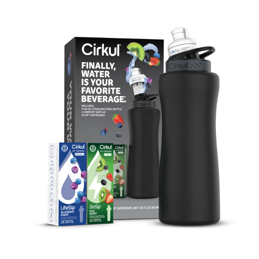 32oz. Matte Black Stainless Steel Bottle Starter Kit E1